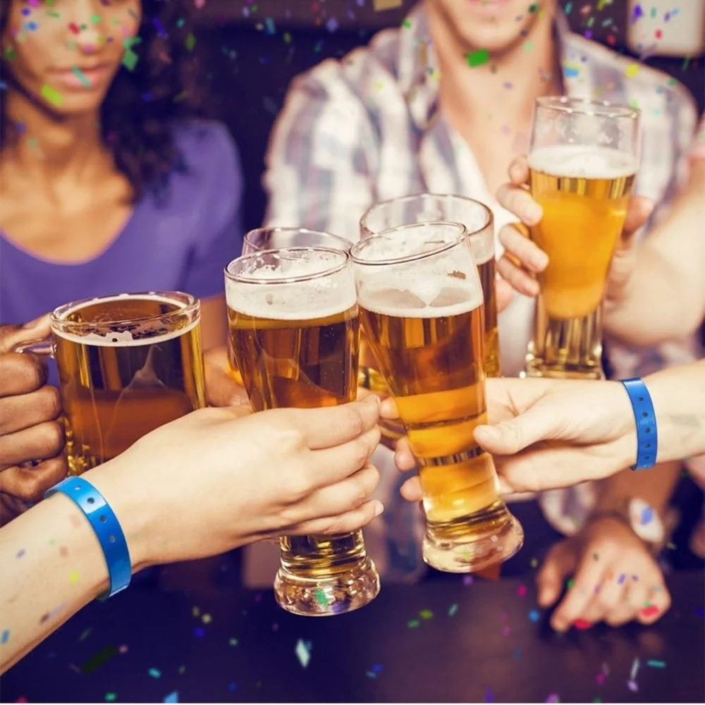 Neon Blue Vinyl Wristbands for Party Events